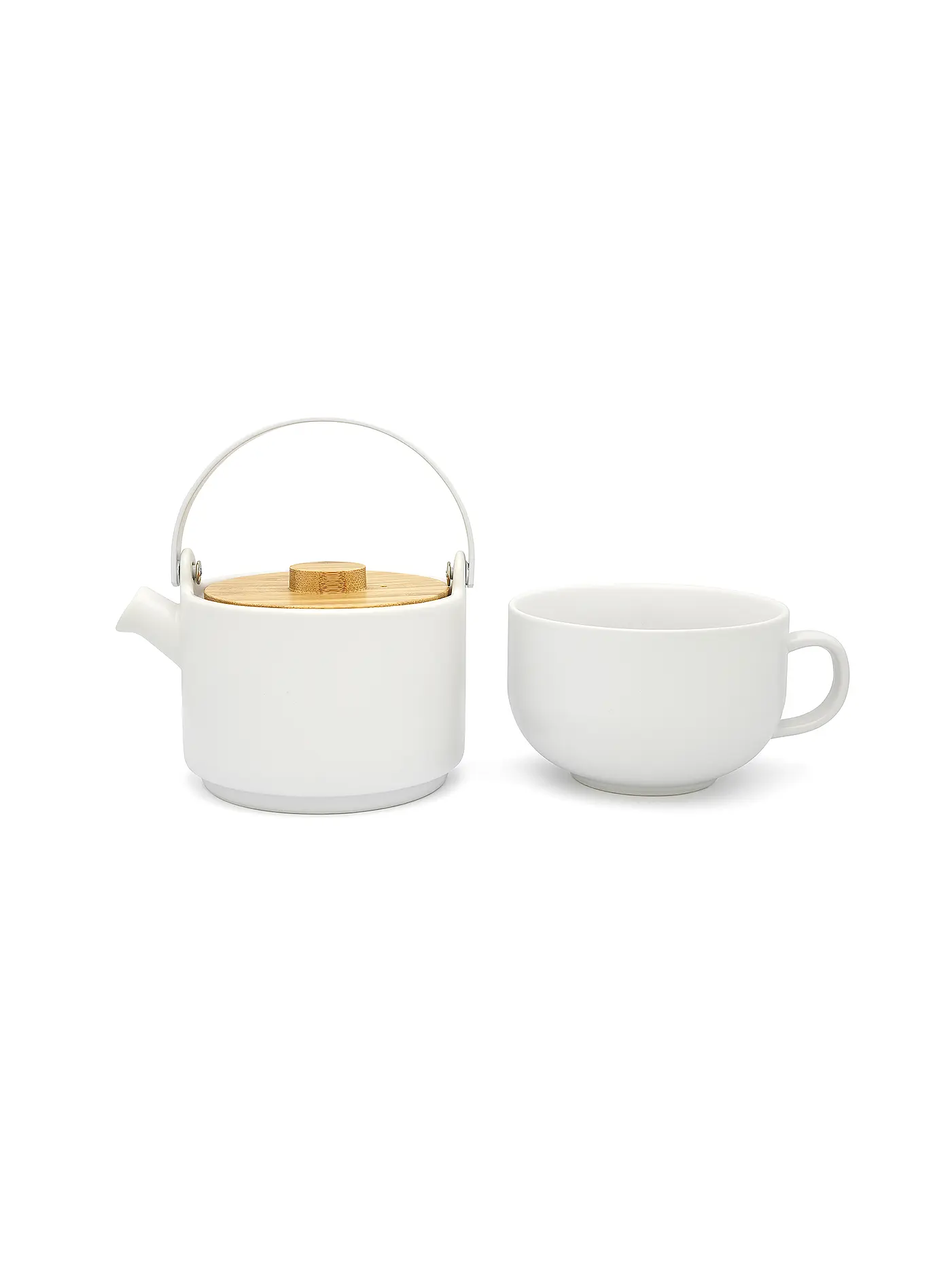 BREDEMEIJER | Tea for one Umea mit Bambusdeckel 0,5l Weiss | 